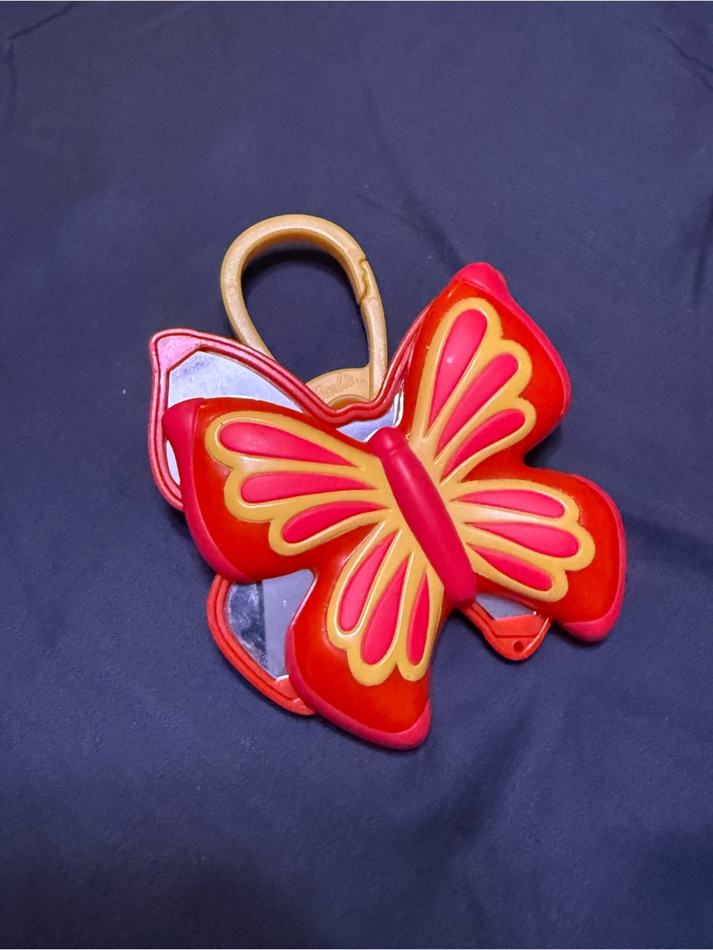 Vintage 2002 Burger King Barbie Butterfly Compact Mirror Clip